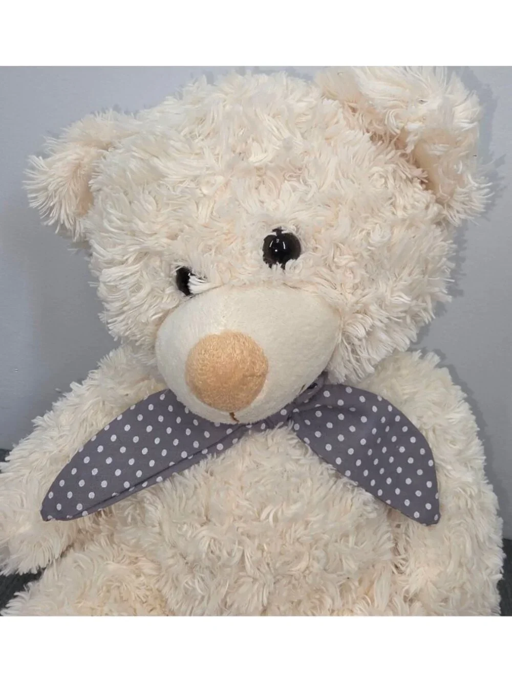 Best Made Toys Cream White Teddy Bear Plush Stuffed Animal Floppy Fuzzy Necktie